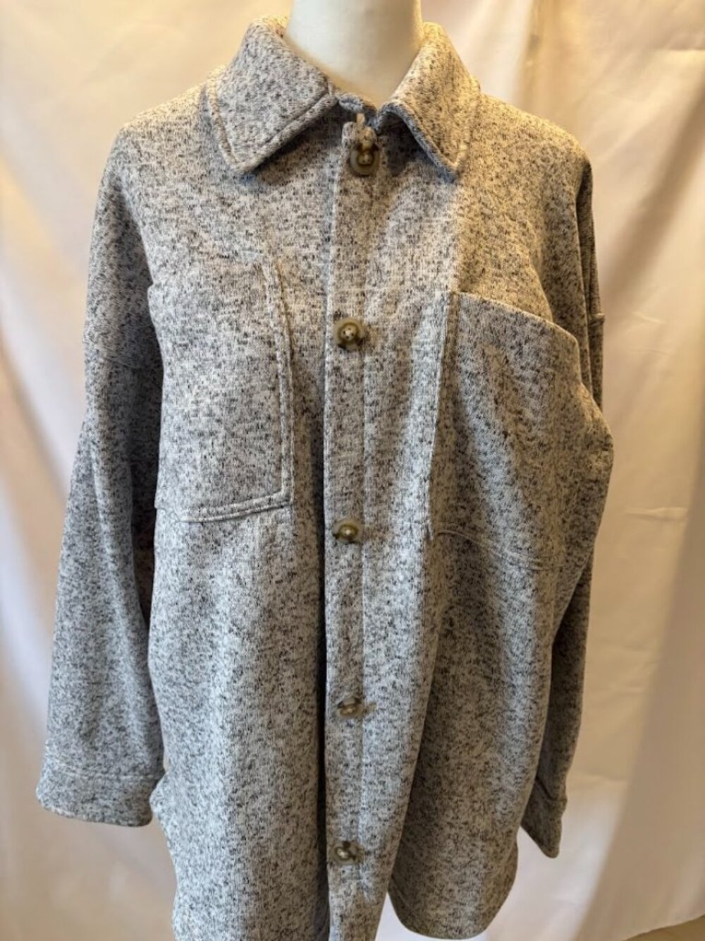 Madewell  MWL (Re) sourced Sweater Fleece Shirt/Jacket Grey Marled Color - Larg